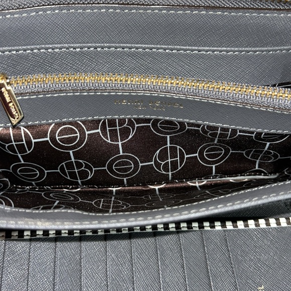 Henri Bendel Grey Croc Embossed Leather Zip Around Wallet - Picture 11 of 16